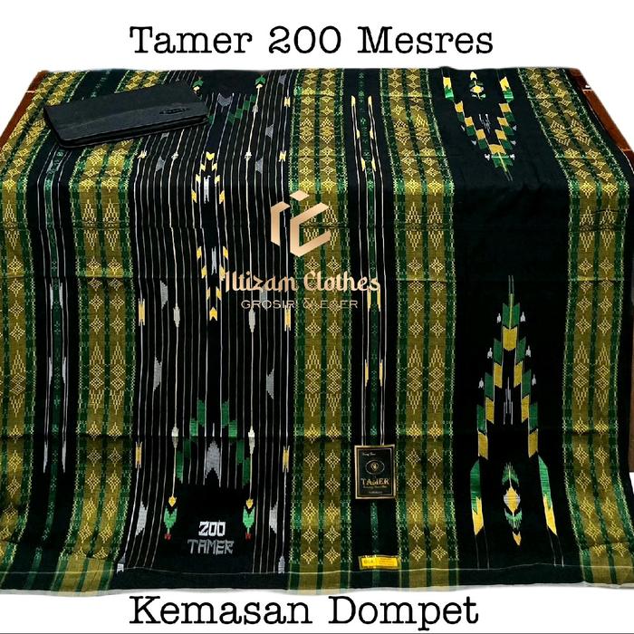 Sarung Tamer 200 Mesres Jahit Tengah Bs/Afkir Tanpa Lubang/Sobek Muslim Motif Songket Tenun