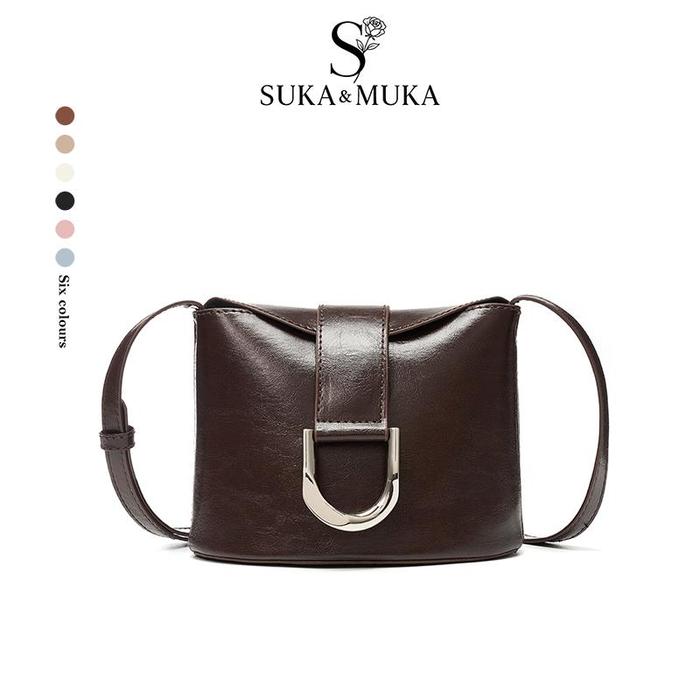 Suka&Muka Clarette Tas Selempang Wanita Mini Bag Tas Bahu Yang Eegan Dan Ringkas Tas Wanita Dengan D