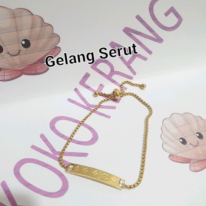 Gelang serut titanium / Gelang wanita serut titanium 18K