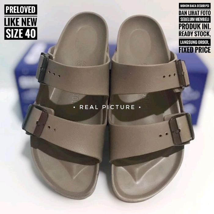 ORIGINAL BIRKINSTOCK ARIZONA BIG BUCKLE EVA IN GREY TAUPE SIZE 40 LIKE NEW WORN ONLY ONCE 1X SANDAL 