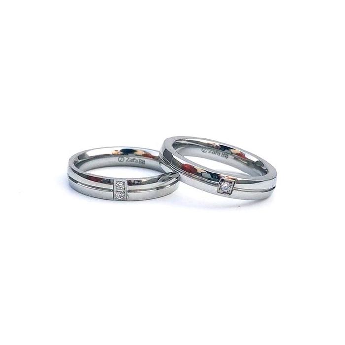 RJ Store Zafa Cincin Stainless Steel Couple Pria Wanita Anti Karat - Boo & Bey SH960