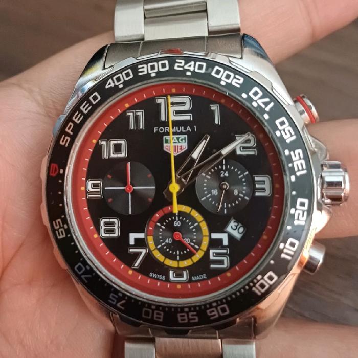 jam tag huer formula chrono baterai super