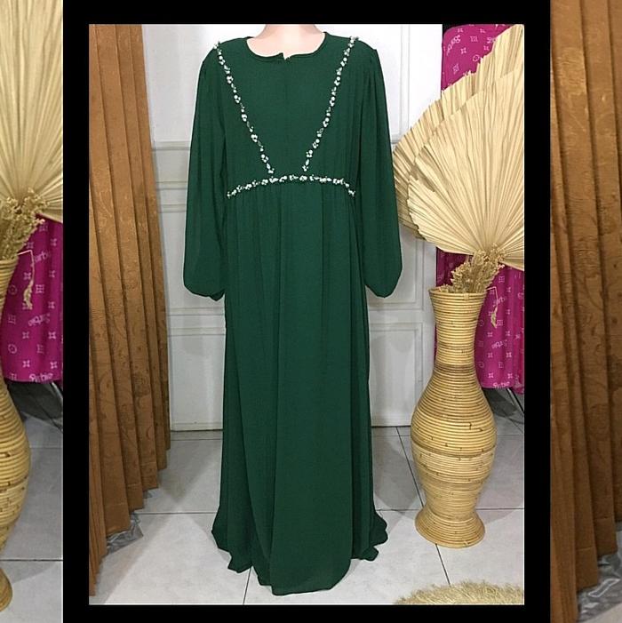 GAMIS CERUTY NABILA PAYET WARNA HIJAU BOTOL [REAL PICT]