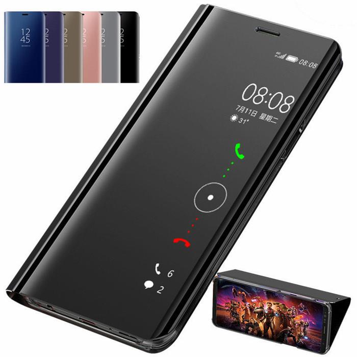 For Xiaomi Redmi 12C Case Smart Mirror View Magnetic Flip Leather