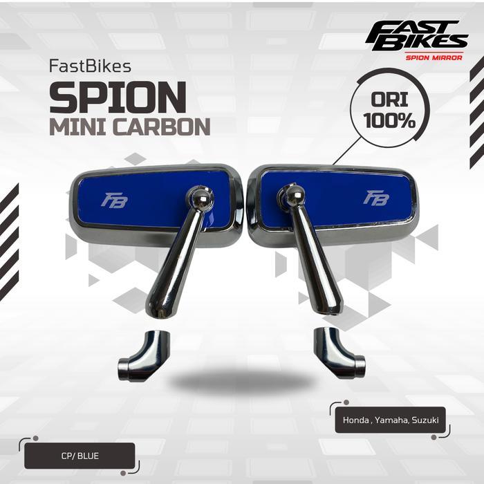 Discount Fastbikes Kaca Spion Variasi Chrome Hitam Mini Karbon Universal Vario Mio Beat Aerox Nmax S