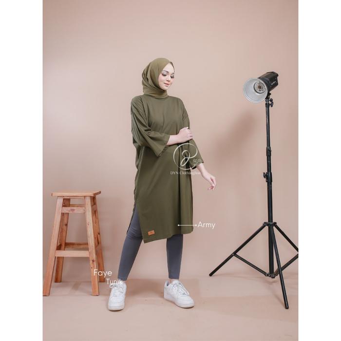 Terbaik Faye Tunik Dyn Basic - Clothingline - Tunik Kaos Oversize - Katun Combed - Adem