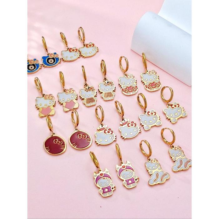 KITTY Anting Jepit Dancing Titanium Model Hello Kitty A0178