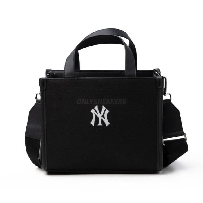 MLB VARSITY JACQUARD SMALL TOTE BAG NEW YORK BLACK