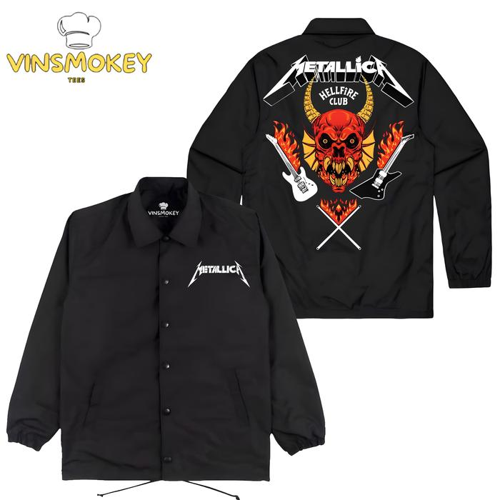 Vinsmokey Tees JAKET COACH Band METALLICA 5 | Jaket Parasut Taslan Hitam