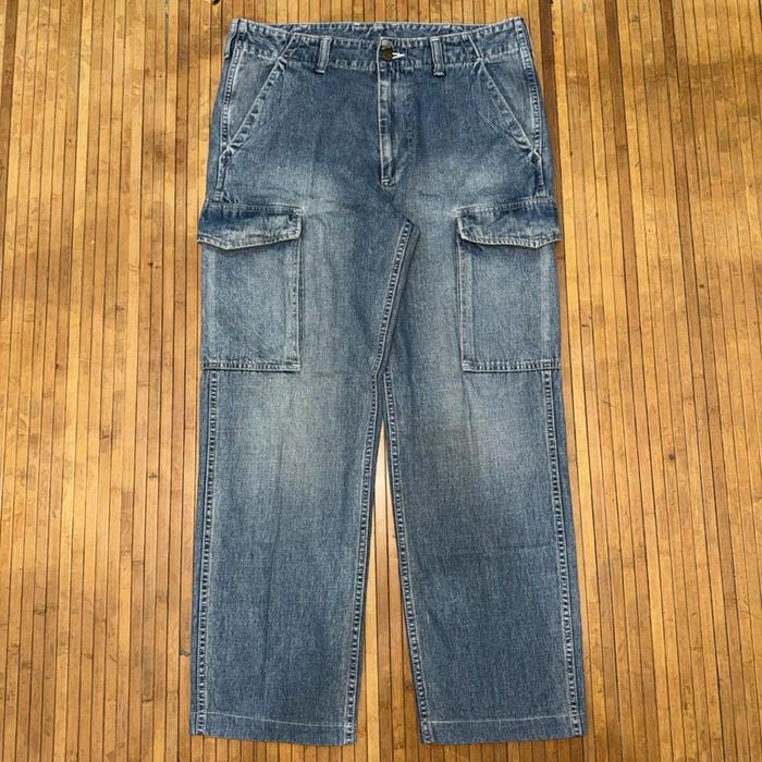 VINTAGE WRANGLER BLUE SUN FADED GRUNGE REGULAR FIT Y2K CARGO JEANS PANTS carhartt vans spitfire
