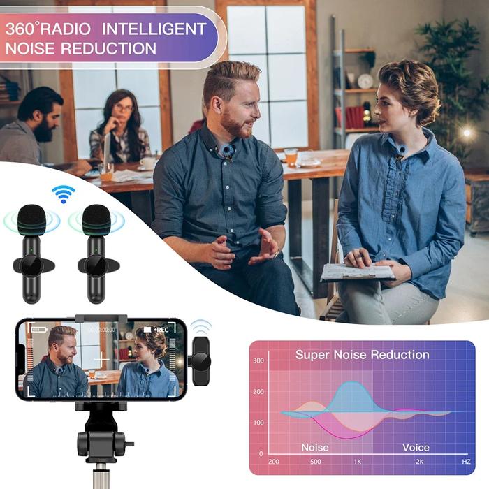 CLAYT LENTIVEN Mikrofon Nirkabel Clip On Mic Wireless microphone Mikrofon Portable Mic
