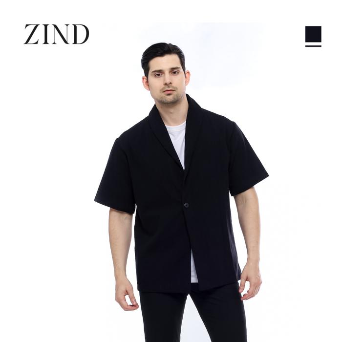 Zind Hamilton Linen Outer - Kemeja Pria Bisnis Kasual Outer Linen Premium Hitam