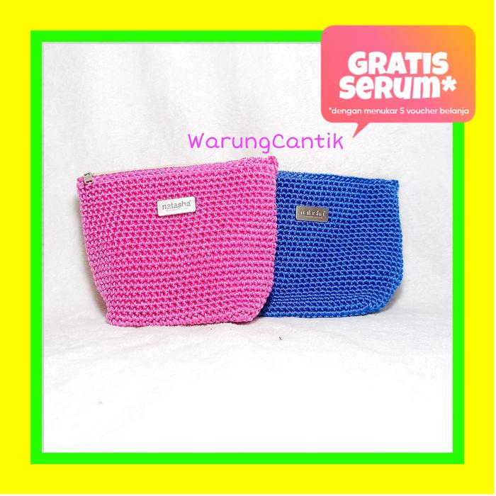 Natasha Skincare Dompet Crochet Knitting Rajut Tas Tangan Rit by dr Fredi Setyawan Original