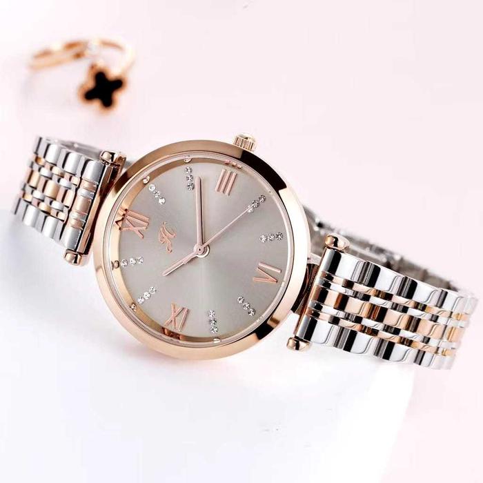 Jims Honey - Jam Tangan Wanita Kode 2139 Tali Rantai Brand Original Crystal Elegan Gold Quartz