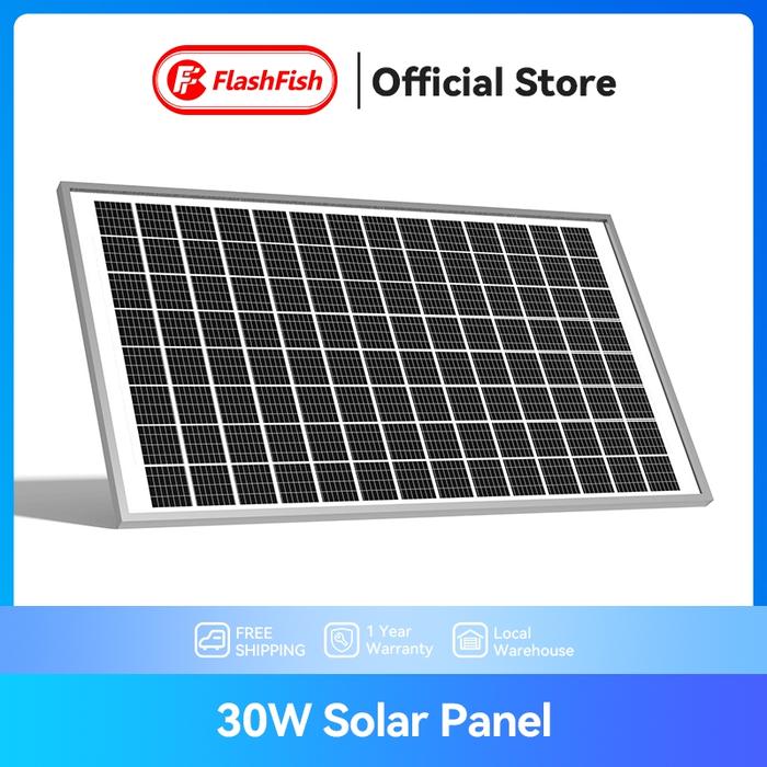 Flashfish Solar Panel 30Wp Solar Cell Tahan Air Panel Surya