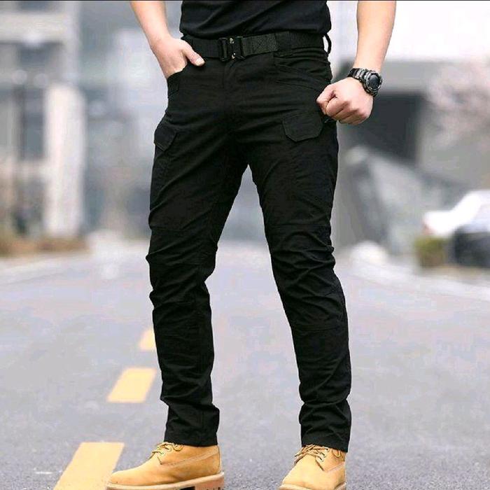 Celana Caergo Tactical Pria Premium Army Black Khaki Grey Cargo Kantong Santai Distro Jogger Loreng 