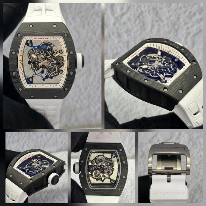 Jam Tangan Pria HwRichard*Mille RM 055 Manual Winding Swiss ZF V2 Rubber Carbon Dial