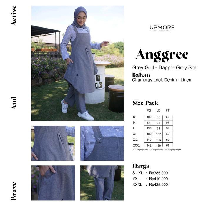 Setelan Wanita Anggree Abu Abu Mutif Upmore