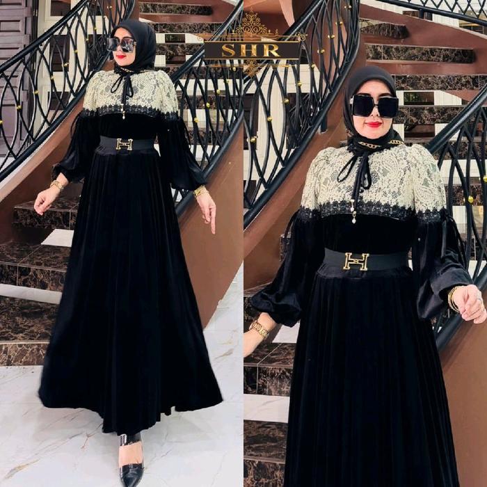 Gamis Bludru Brukat by Ori SHR