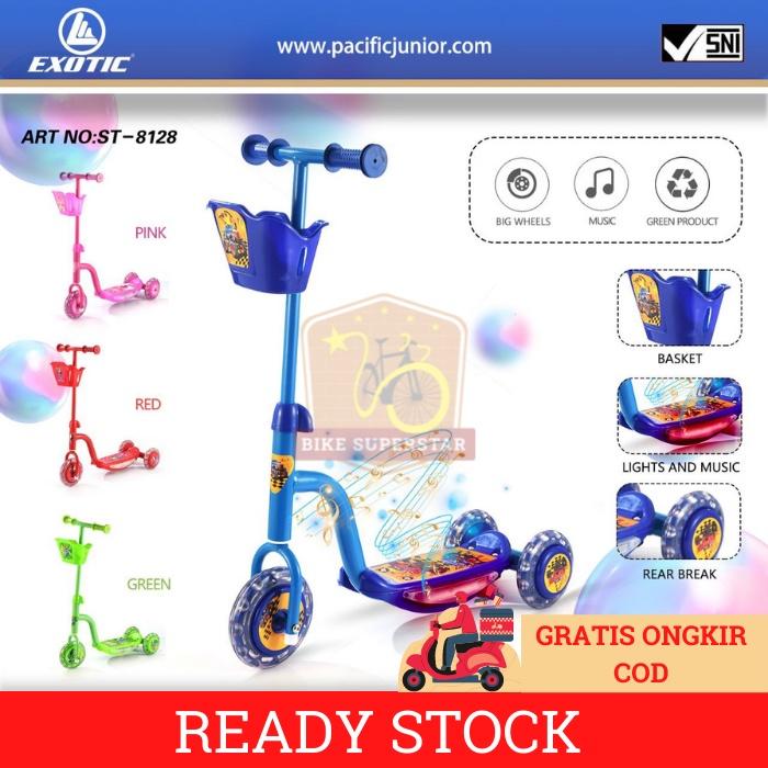 (COD) SCOOTER SKUTER OTOPED ANAK EXOTIC ST8125 ST8126 ST8128 KASKADA Lampu Roda