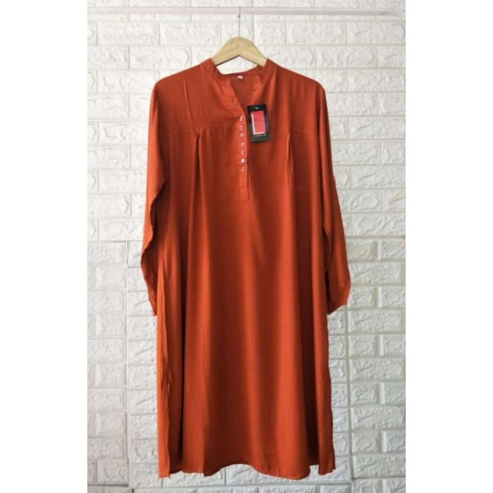 Tunik Polos Rayon Jumbo Orange Bata
