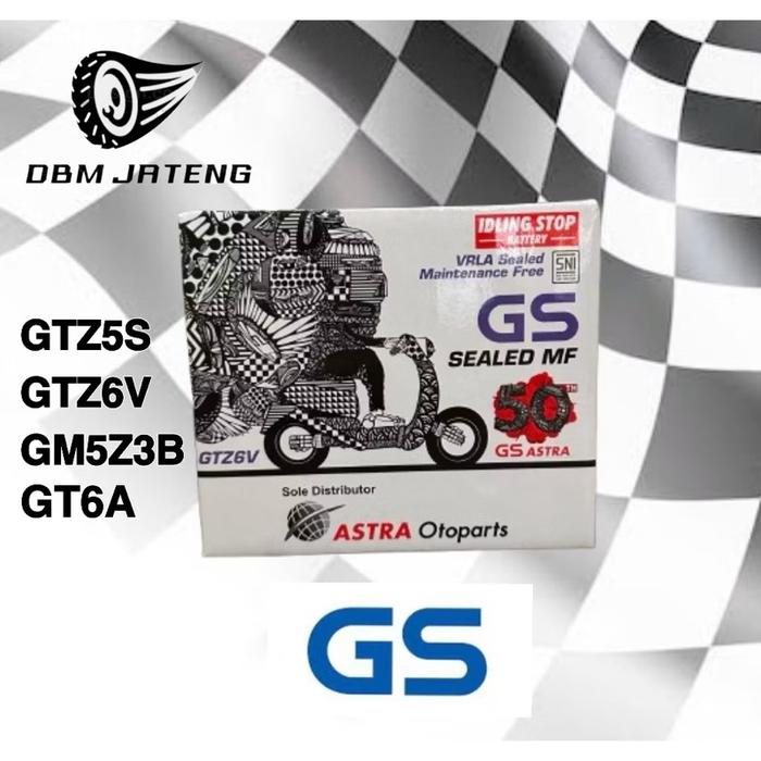 ￼100% ORIGINAL & BARU AKI GS ACCU UKURAN TIPE GTZ5S FU GRAND GTZ6V GM5Z3B GT6A HARGA GROSIR AKI KERI