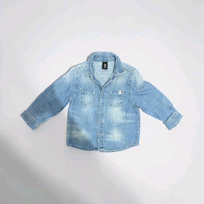 Kemeja Denim Anak LakLaki-Laki Perempuan Usia 2-3 Tahun (by Shezadeeva)