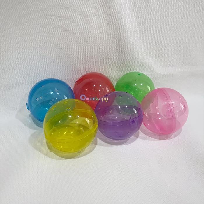 Bola/Kapsul Kosong Gacha Transparan Berwarna 1pc 7cm/ 70mm | Gacha Eggshell 7cm
