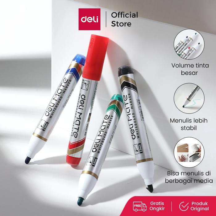 Deli Whiteboard Marker Set / Paket Spidol Papan Tulis 4 Warna U053