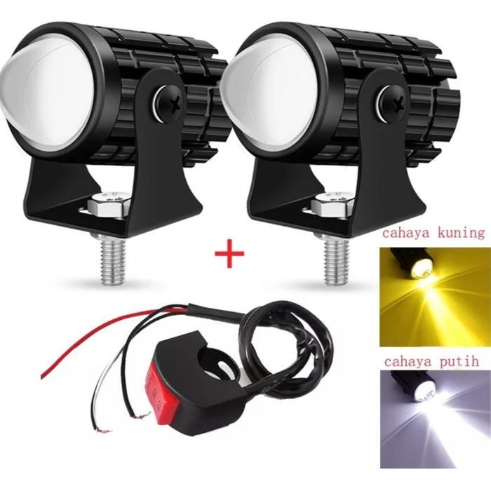 Lampu Tembak Laser Led Mini 2 Warna - Lampu Tembak Sorot Foglamp Mini D2 Laser Gun Car Motorcycle