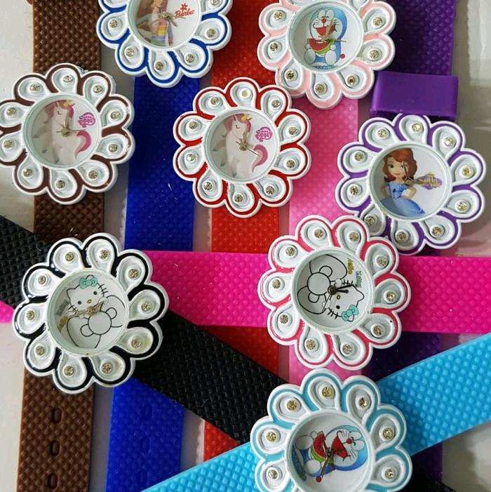 jam tangan rubber anak bunga