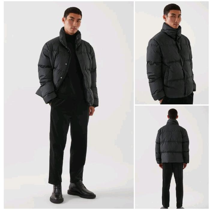 COS Short Puffer Jacket navy