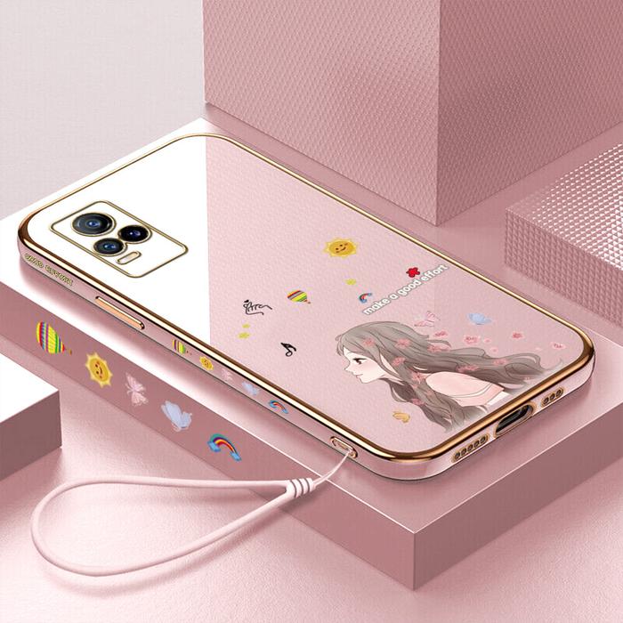Hontinga Casing Ponsel untuk VIVO V21 4G, Case Karet Anti Gores,