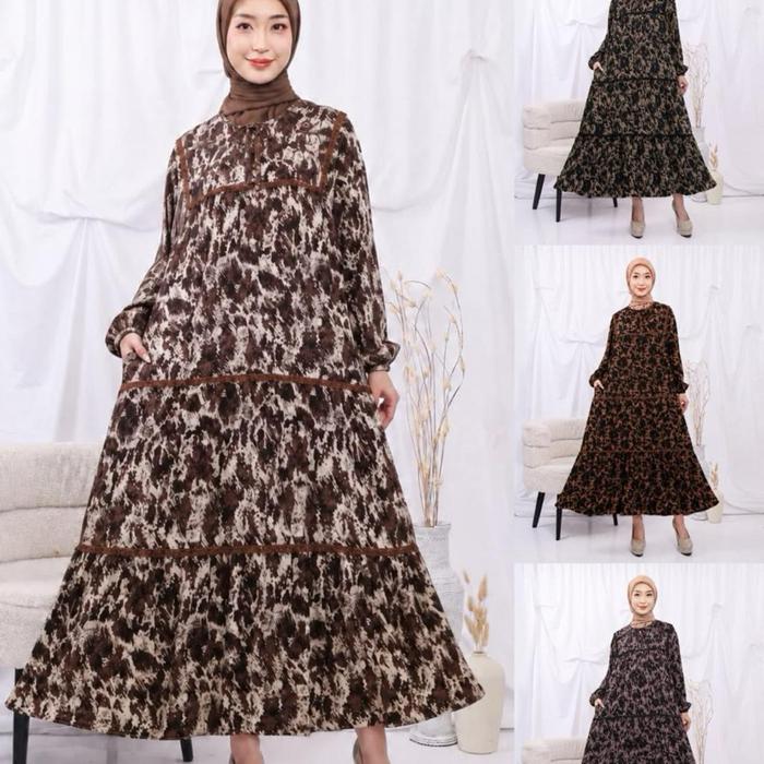 Midi Renda Leo 020653 - Midi Dress Viscose JJ Silky - MD Ramina Ready Siap Kirim