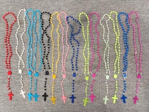 Yeraya Rosario Kotak Tali 6mm  rosario tali fosfor rosario warna warni kalung doa rosario putih rosa