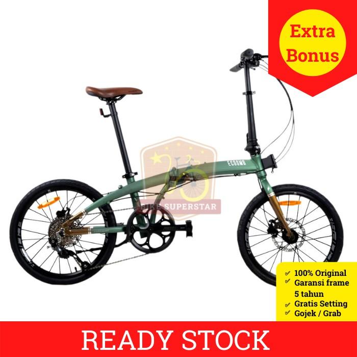 (COD) SEPEDA LIPAT 20 INCH ELEMENT ECOSMO 9 FILOSOFI KOPI EDITION ALLOY 9 SPEED CAKRAM HIDROLIK KASK