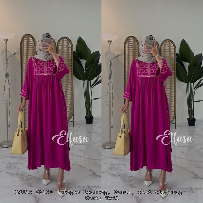 Midi Elfasa / Dres Midi Casual Dress Wanita Dewasa Rayon Twil / Busui Bumil Muslim