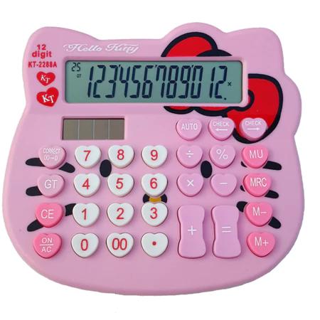Kalkulator Kepala Hello Kitty Pink 12 Digit IMUT LUCU MANIS HELO KITY KITI Hello Kitty M KT-2288