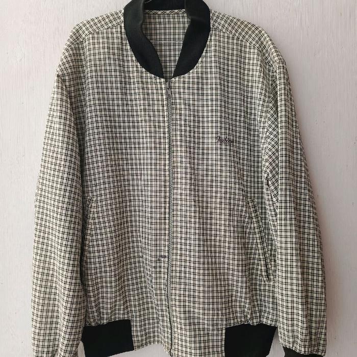 INDIAN Vintage Jaket Kasual Kerja Kotak Tartan Size 95/XL