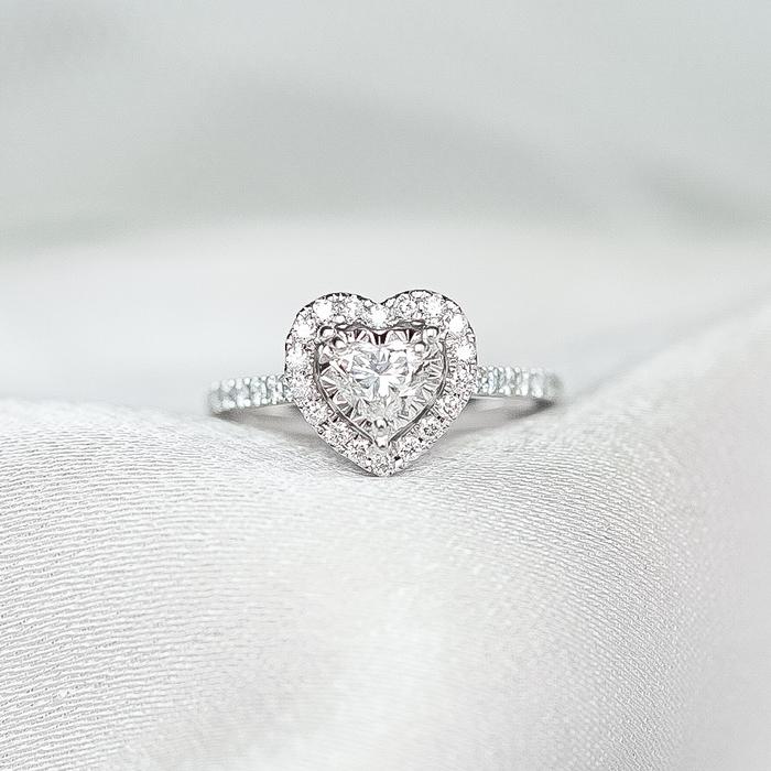 KGdiamond - Cincin Berlian Wanita Hati Sertifikat GIA 0.40 carat H-vvs1 - DMR00232
