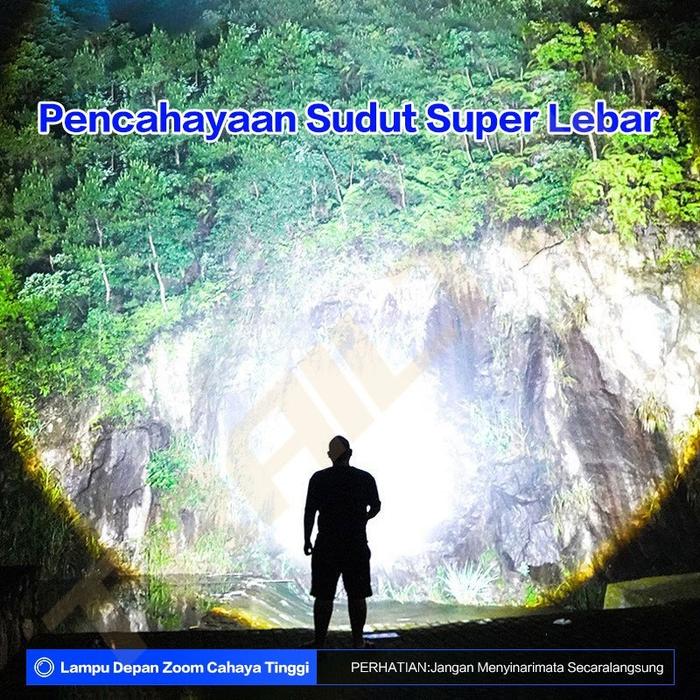 TrailTop Senter Kepala lED Super Terang Tahan 10 Jam Fast Charging Zoom Teleskopik 3000mAh 1000Lumen