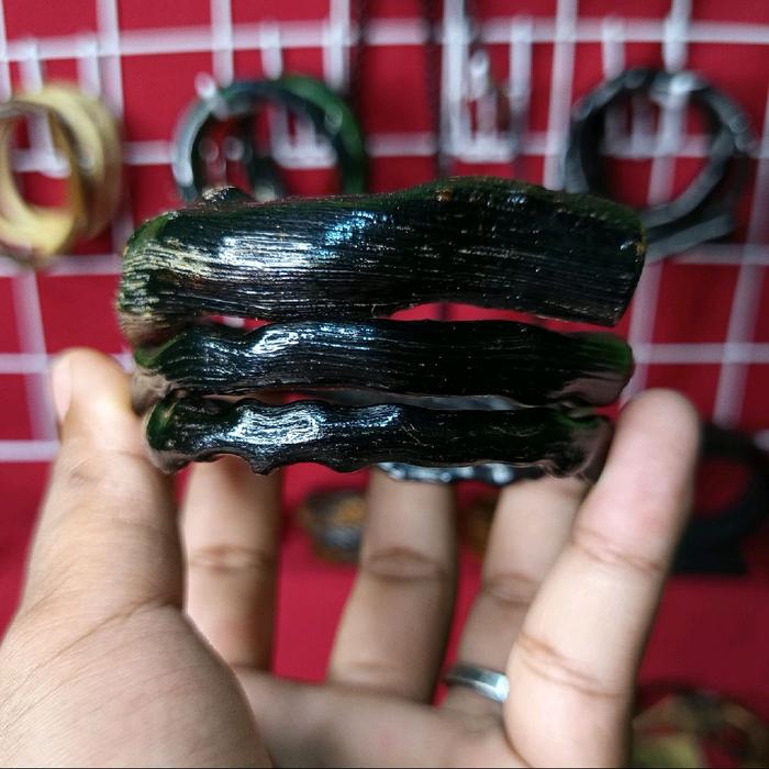 gelang akar Bahar hitam lilit 3 full serat jumbo