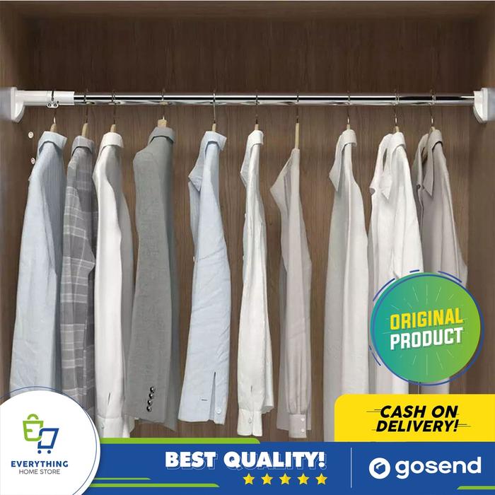 Shower Curtain Rod Rel Tiang Gantungan Tirai Gorden Flexible 2 Meter EHS