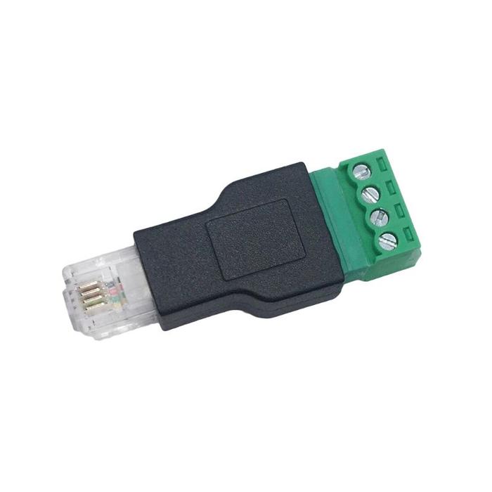 RJ11 Ke Sekrup Adaptor Terminal RJ11 Laki-laki Ke 4 Pin Konektor