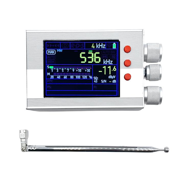 TEF6686 Full Band Radio 2 Inch LCD Screen AM FM Radio With Telescopic Antenna Aluminum Alloy 3000mAh