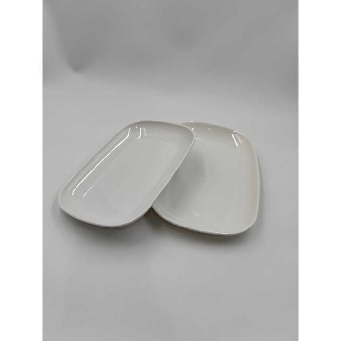 PIRING SAJI 8 inch WHITE PORS SRITHAI VANDA MELAMIN PLATE KOTAK DALAM