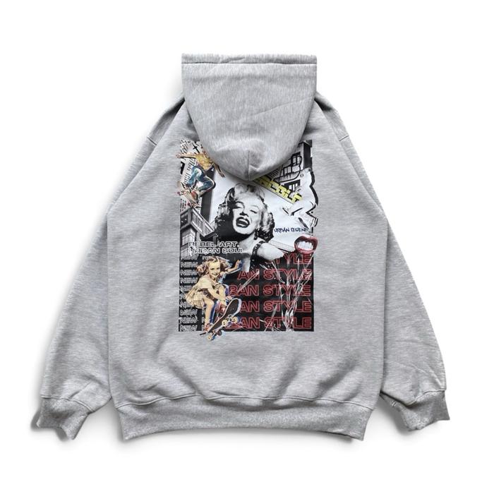 Bastercold Monroe Mischief Streetwear Hoodie Grey Misty Premium Cotton Fleece