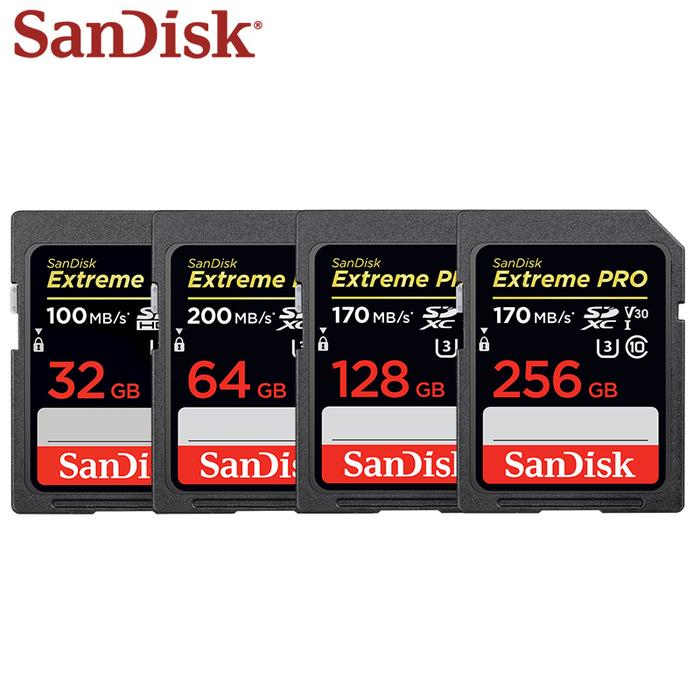 100% Original Sandisk Extreme Pro SD Card 32GB 64GB 128GB 256GB SD