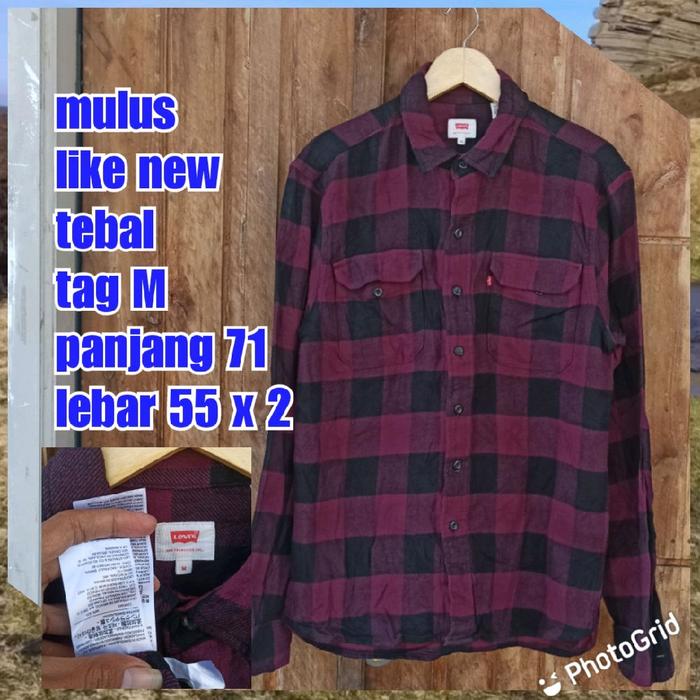 kemeja outer tebal flanel levi's levis kotak