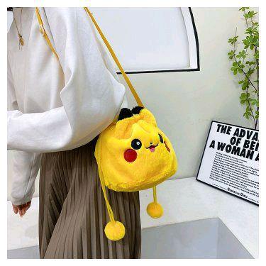 Tas selempang bahu shoulder bag model pikachu impor lucu keren tas bulu gaya bags ada cinnamorol kur